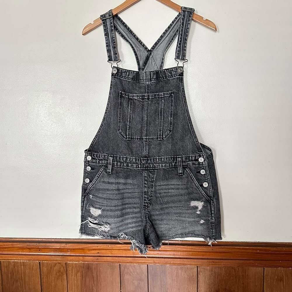 Abercrombie & Fitch Denim Overall Shortalls Size Medium 90s Inspired Kidcore